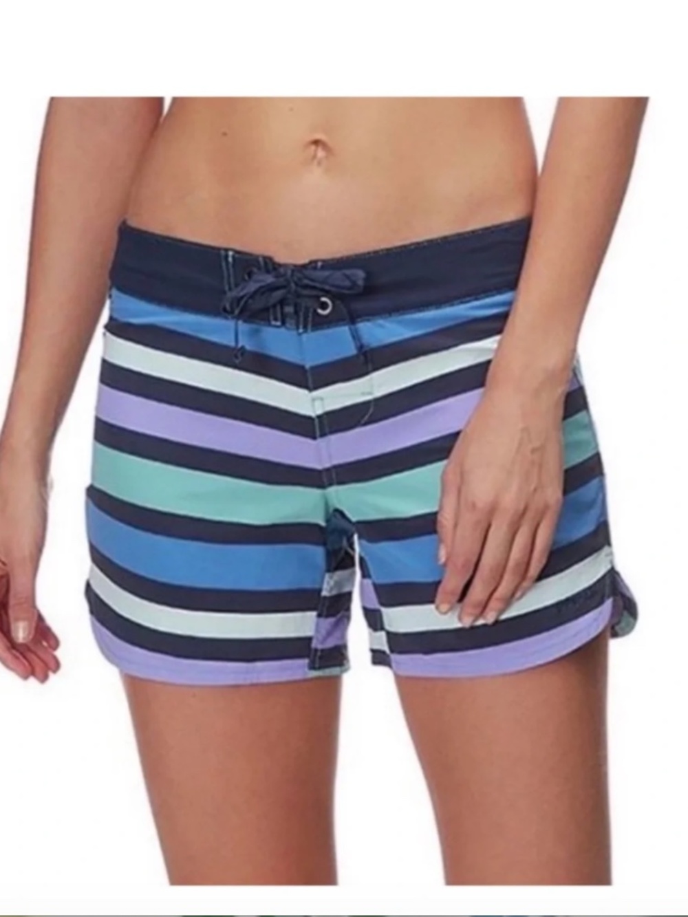Patagonia Women's Wavefarer Board Shorts In Dam Blue Water Ribbons